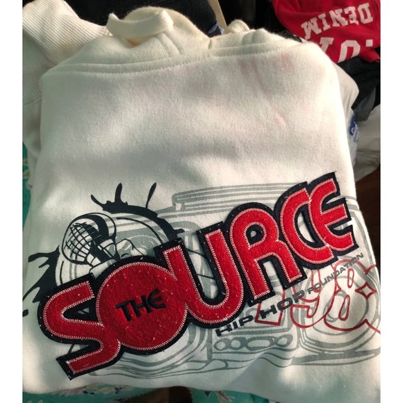 The Source Hip Hop Foundation 1988 White Hoodie Boom Box Vtg Street Wear - Picture 3 of 6